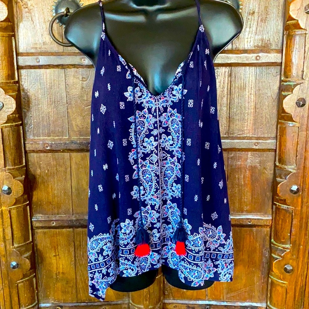 LUQ Stitchfix Spaghetti Strap Blue Tank Size XXL Super cute & Flowing